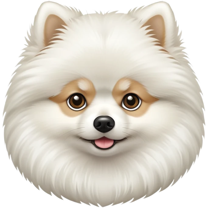 very fluffy  white Pomeranian emoji