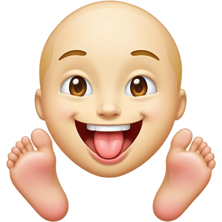 Smiling tongue out winky face feet sticking out emoji