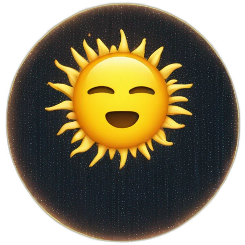 Digital sun with computer code emoji