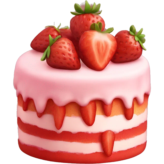 Strawberry cake cute emoji