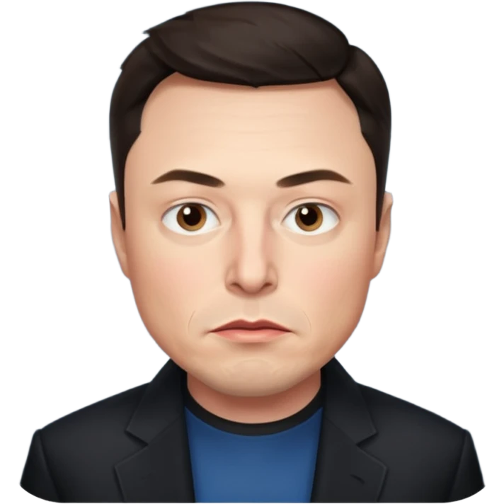 make me elon musk serious face dark hair  emoji