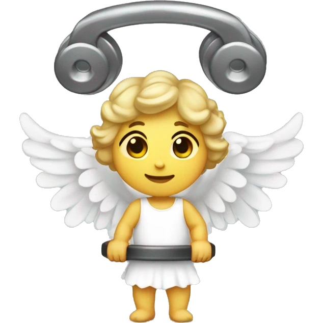cute angel with halo and weights  emoji