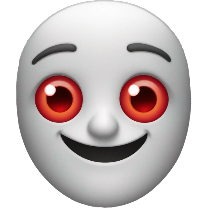 Normal 😃 emoji with Red eyes and in the background smoke emoji