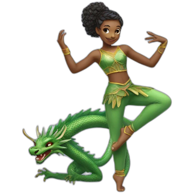 dancer with dragon emoji
