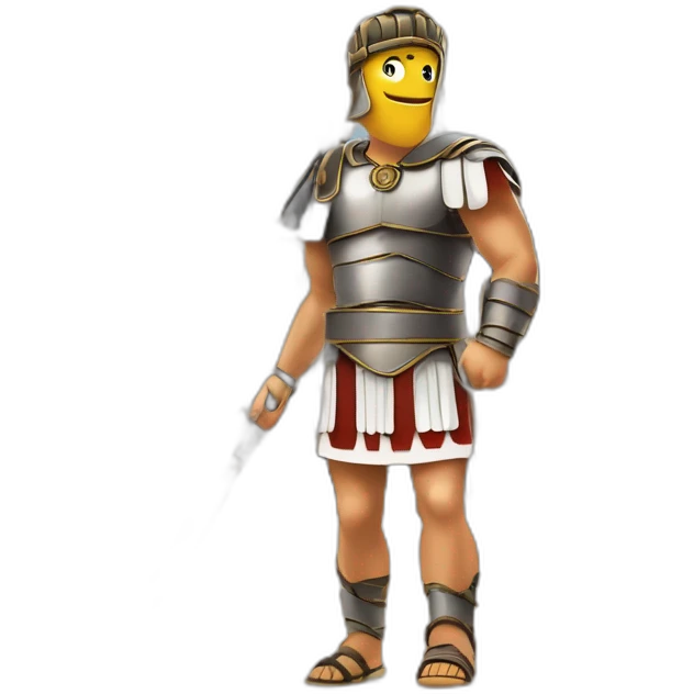 Roman gladiator with one tennis racket on right hand in colosseum emoji