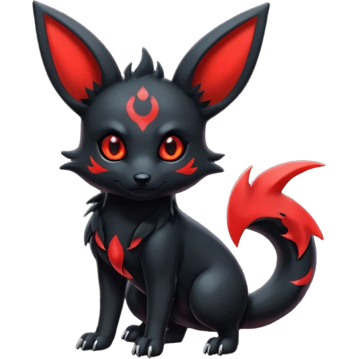  Shiny edgy dark gloomy red gothic cool badass emo-Umbreon-Salandit-Flareon-fusion emoji