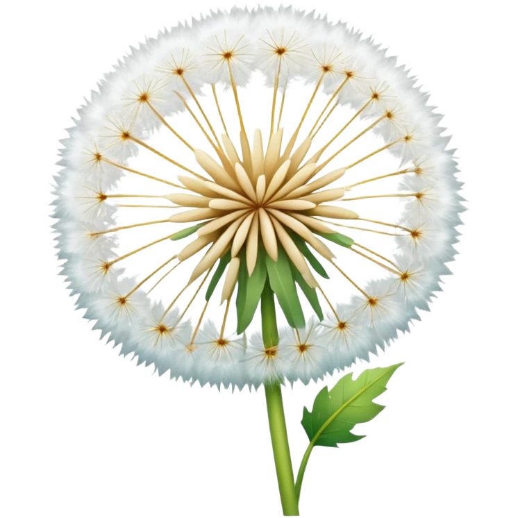 white dandelion, clean, minimal, bright colors emoji