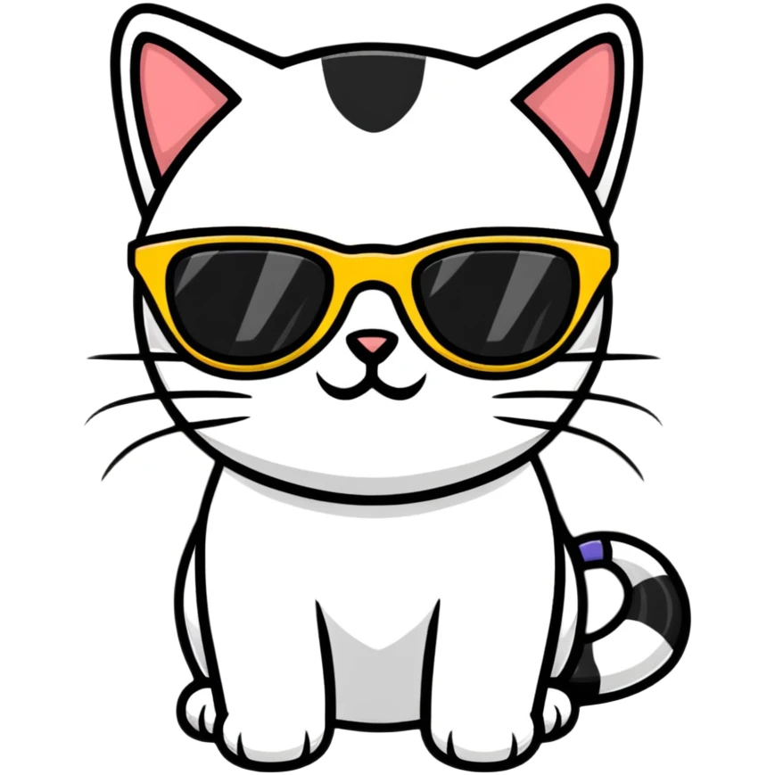 Cat with sunglasses emoji