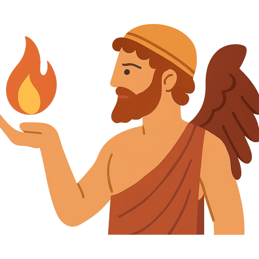 flat design style Prometheus emoji