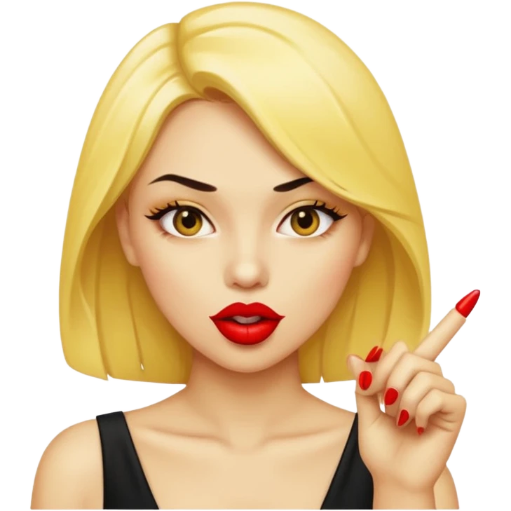 Normal yellow emoji sexy biting the point finger  emoji