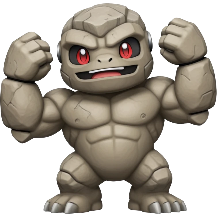 Geodude Pokémon, round rocky body with arms emoji