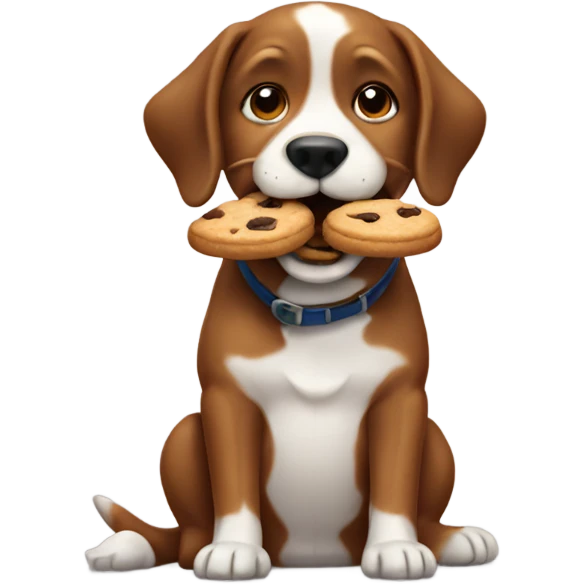 Dog eating cookie emoji