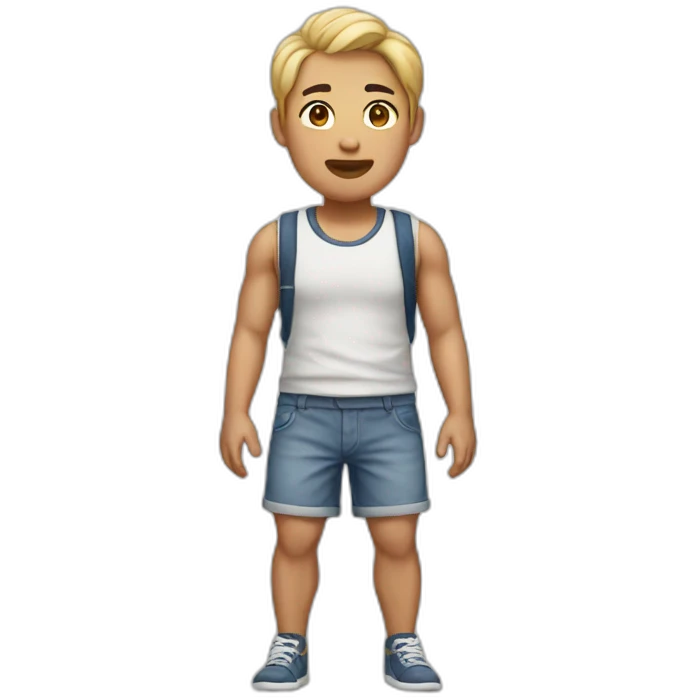 Asian man in shorts emoji