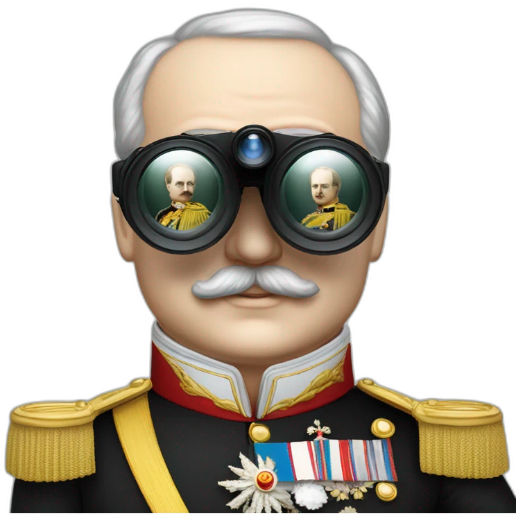 Russian emperor Alexander II with binocular emoji