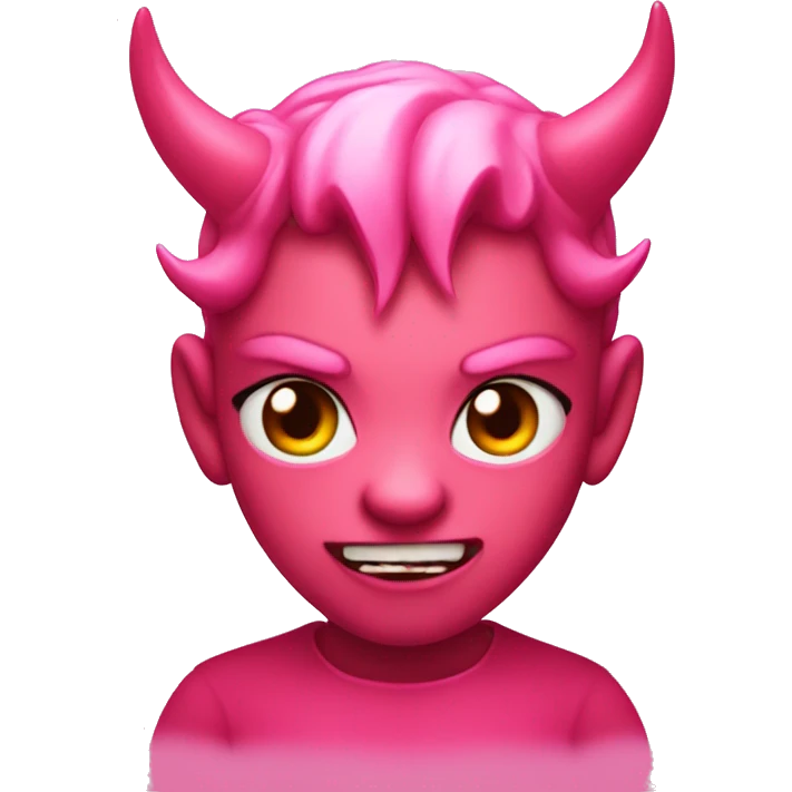Pink devil cute emoji