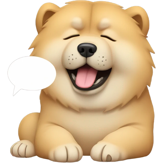 chow chow tired with speech bubble ''zzzz'' emoji
