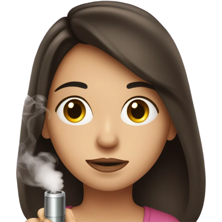 Brunette girl vaping emoji