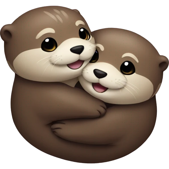 Otter hugging each other emoji