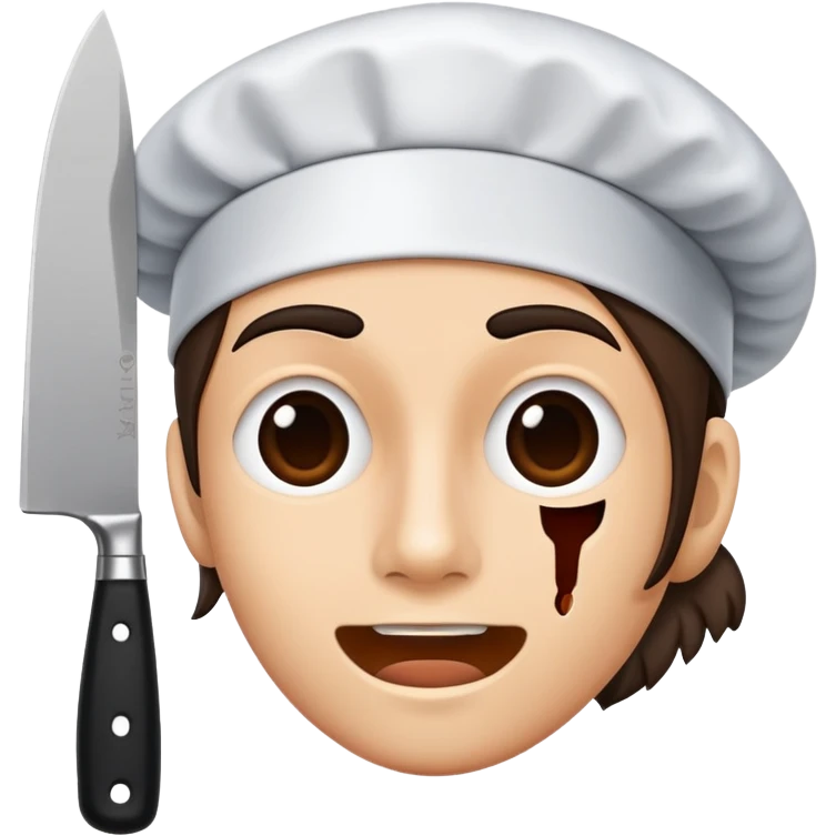 speaking face merged with kitchen knife, split down the middle emoji