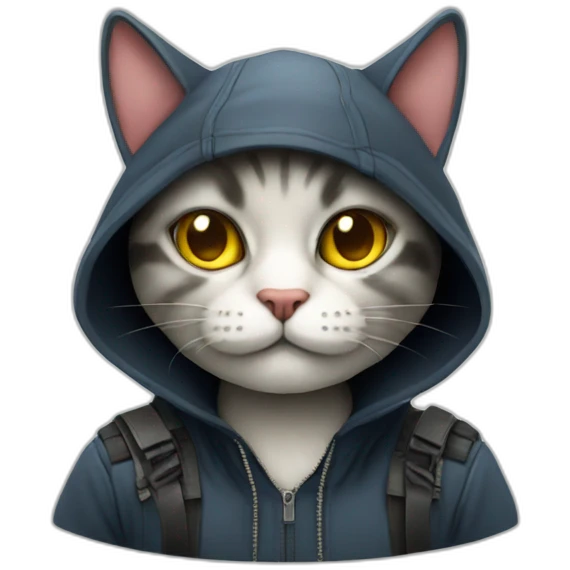Cat hacker emoji