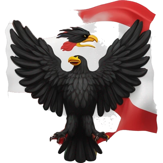 Albanischer adler von der albanien flagge als umriss schwarz emoji
