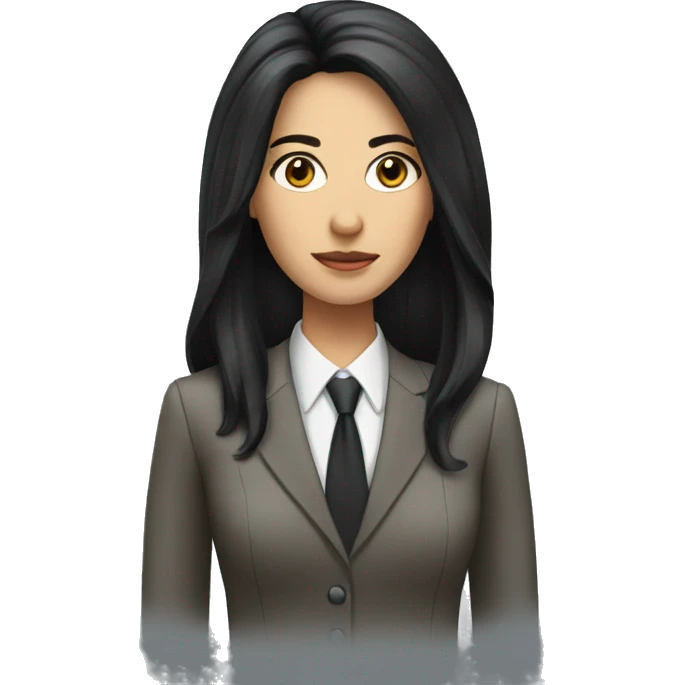 Female defense attorney with long black hair emoji