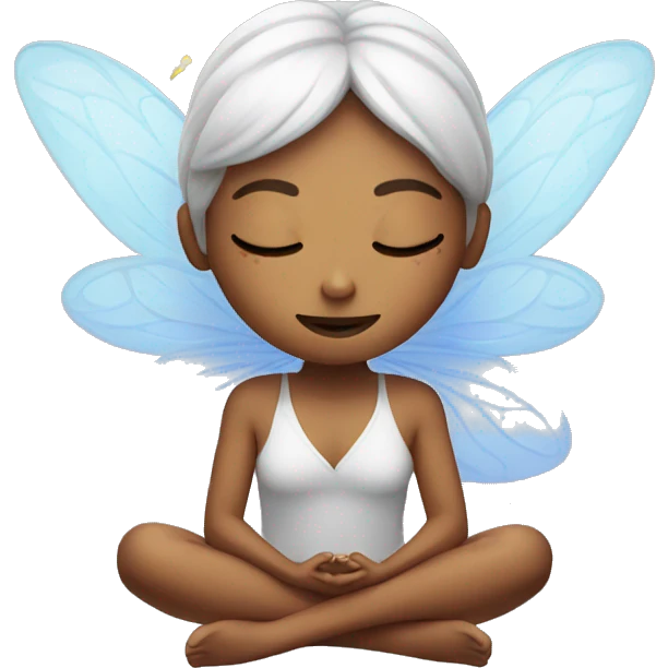 beautiful fairy meditating with eyes closed emoji