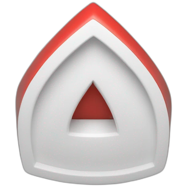 One symbol A in red in center on white 3d emoji