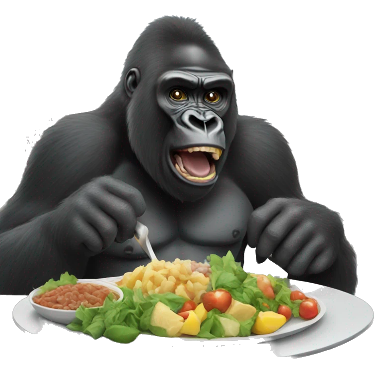 Gorilla eat city emoji