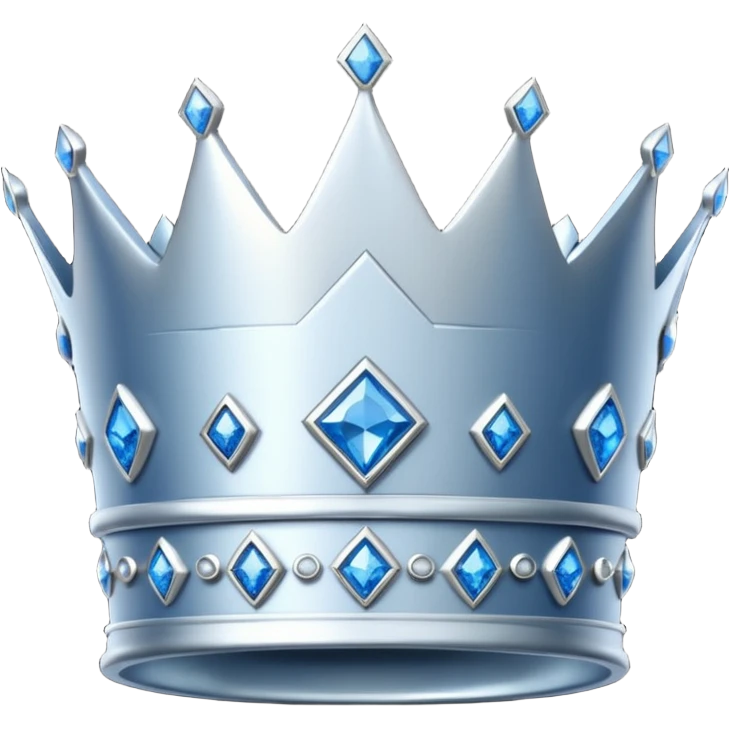 silver crown with blue diamonds emoji