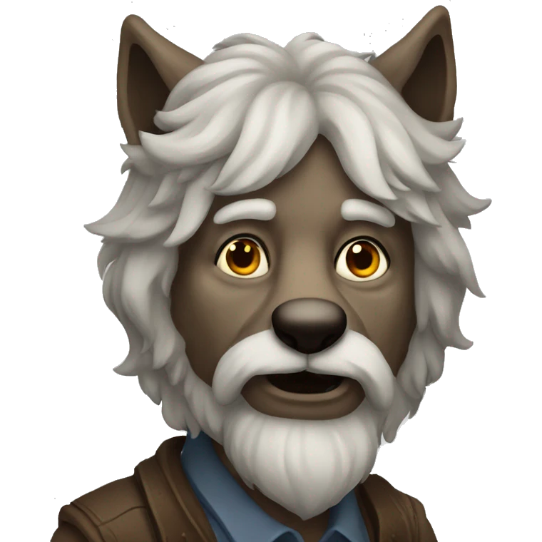 Old wolf portrait  emoji