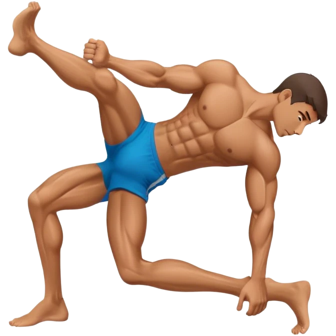 side-view of guy doing Abdominal Crunches emoji