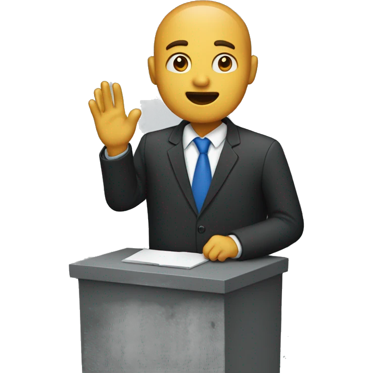 A man speaking in speaker  emoji