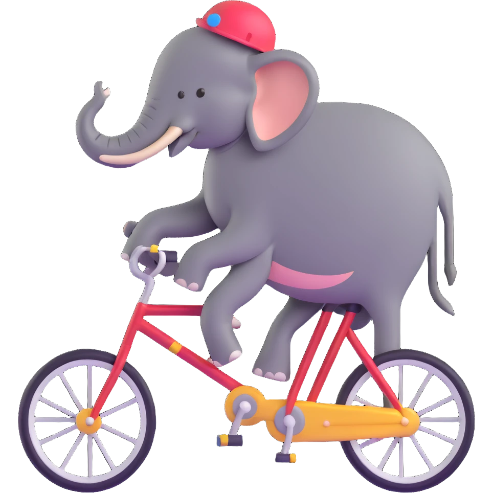 elephant riding a bicycle emoji