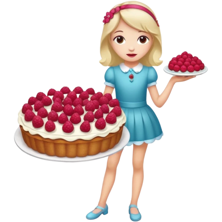 Raspberry torte human full body and legs girl with a raspberry barrette on her head emoji