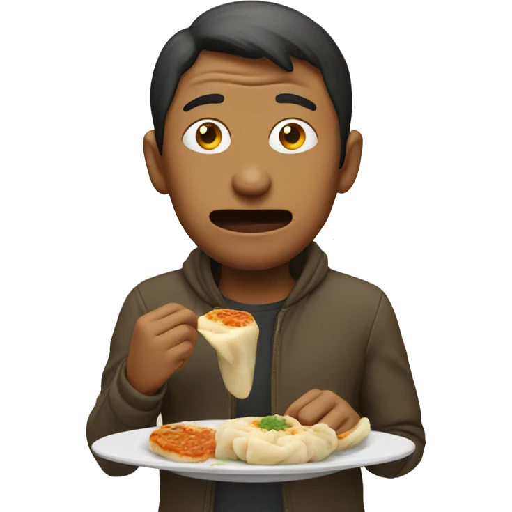 Man eating momo emoji