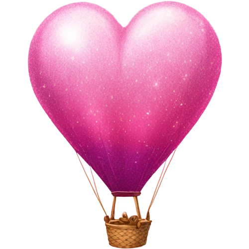 Pink Ombre Heart-Shaped air balloon with glitter  emoji