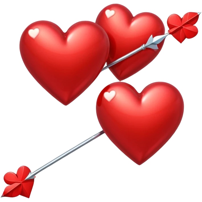 2 red hearts pierced by Cupid's arrow emoji