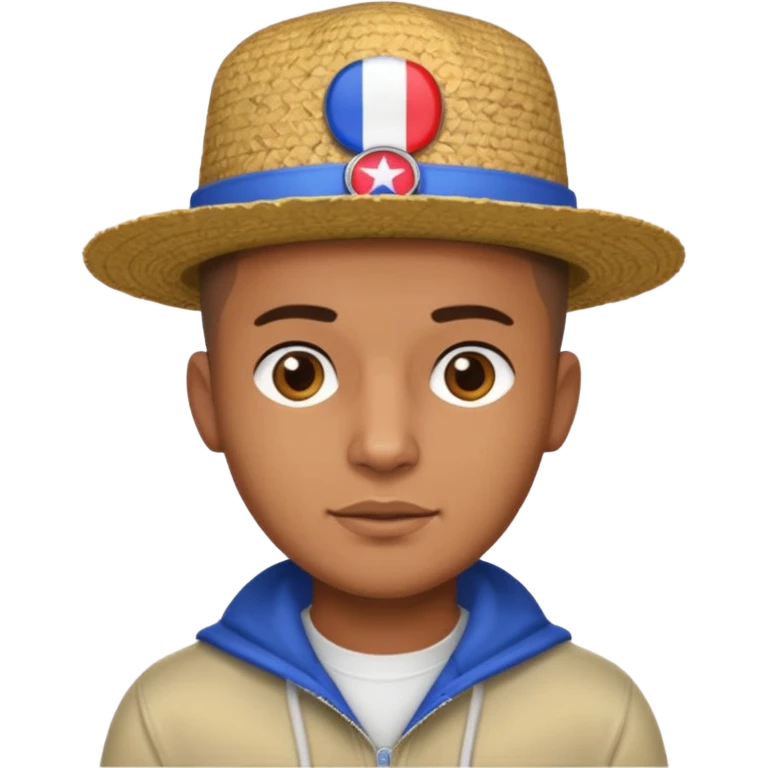 brown skin latino male with buzz cut wearing a wbc puerto rico hat emoji