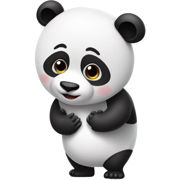 Panda being grabbed by a kid emoji