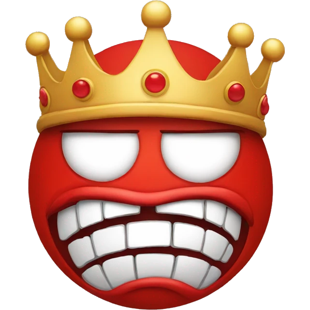 mad emoji with crown on head red face emoji