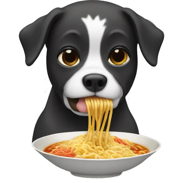 Dog eat a ramen emoji