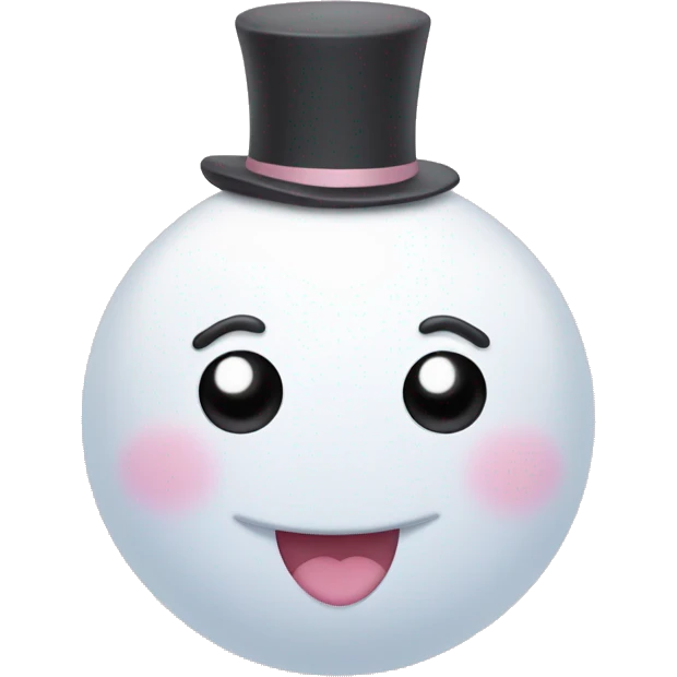 Snow man with light pink heart eyes emoji