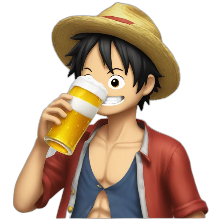 luffy drinking beer emoji