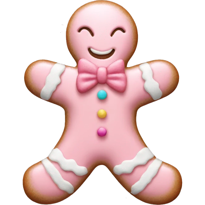 a pastel pink Christmas gingerbread man  emoji