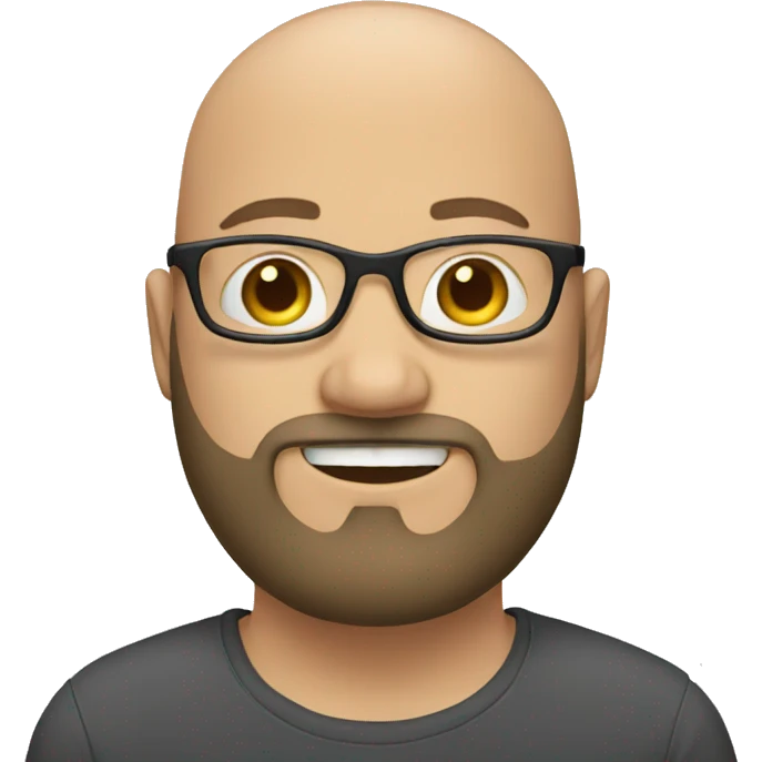 bald white man with beard and glasses emoji