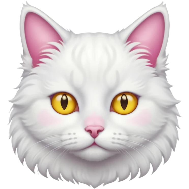 white cat with yellow eyes  emoji