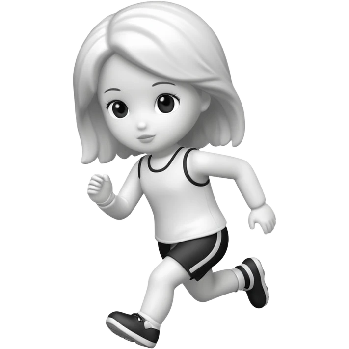 corriendo muñeco blanco y negro emoji