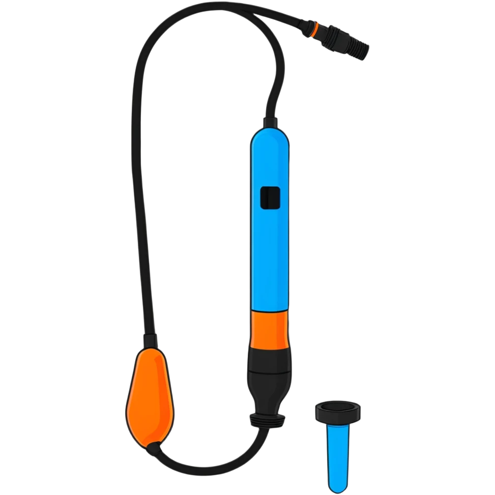 Bright blue VO2 max test mouthpiece with valve connector, isolated fitness testing equipment emoji