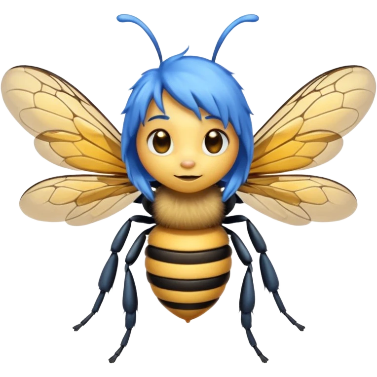 bee with blue hair emoji